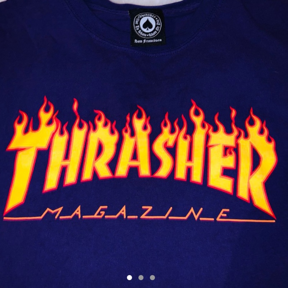 Purple Flaming Thrasher Tee